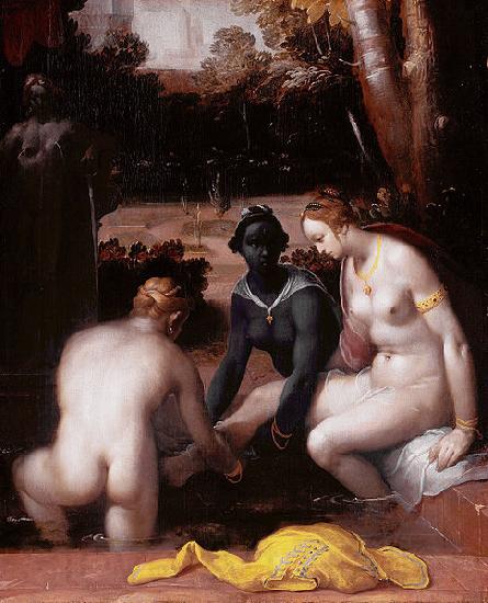 Cornelisz van Haarlem Bathseba at her bath Spain oil painting art